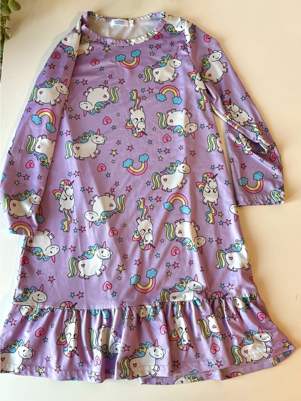Girls Nightgown Bundle Size 6/7 Unicorn & Ballerina Sleep Dresses Set of 2 - Picture 2 of 14